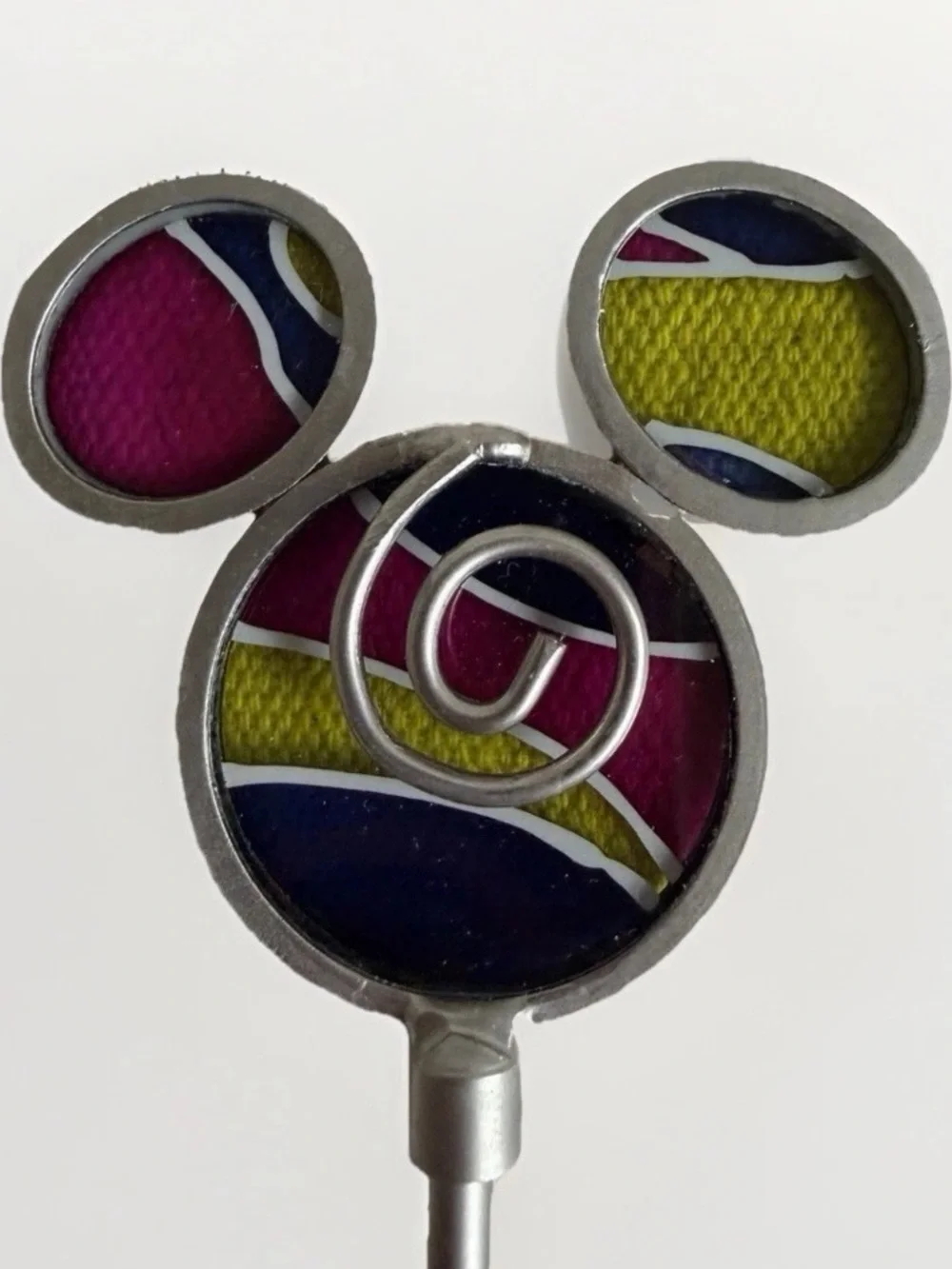 Disney Parks Mickey Mouse Stained Glass Photo Memo Holder Clip VTG Desk Decor